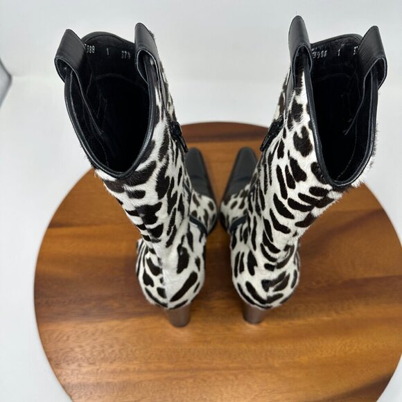 Andrea Pfister Couture Cow print Cowboy Boots Size 37.5 Vintage - Picture 7 of 13